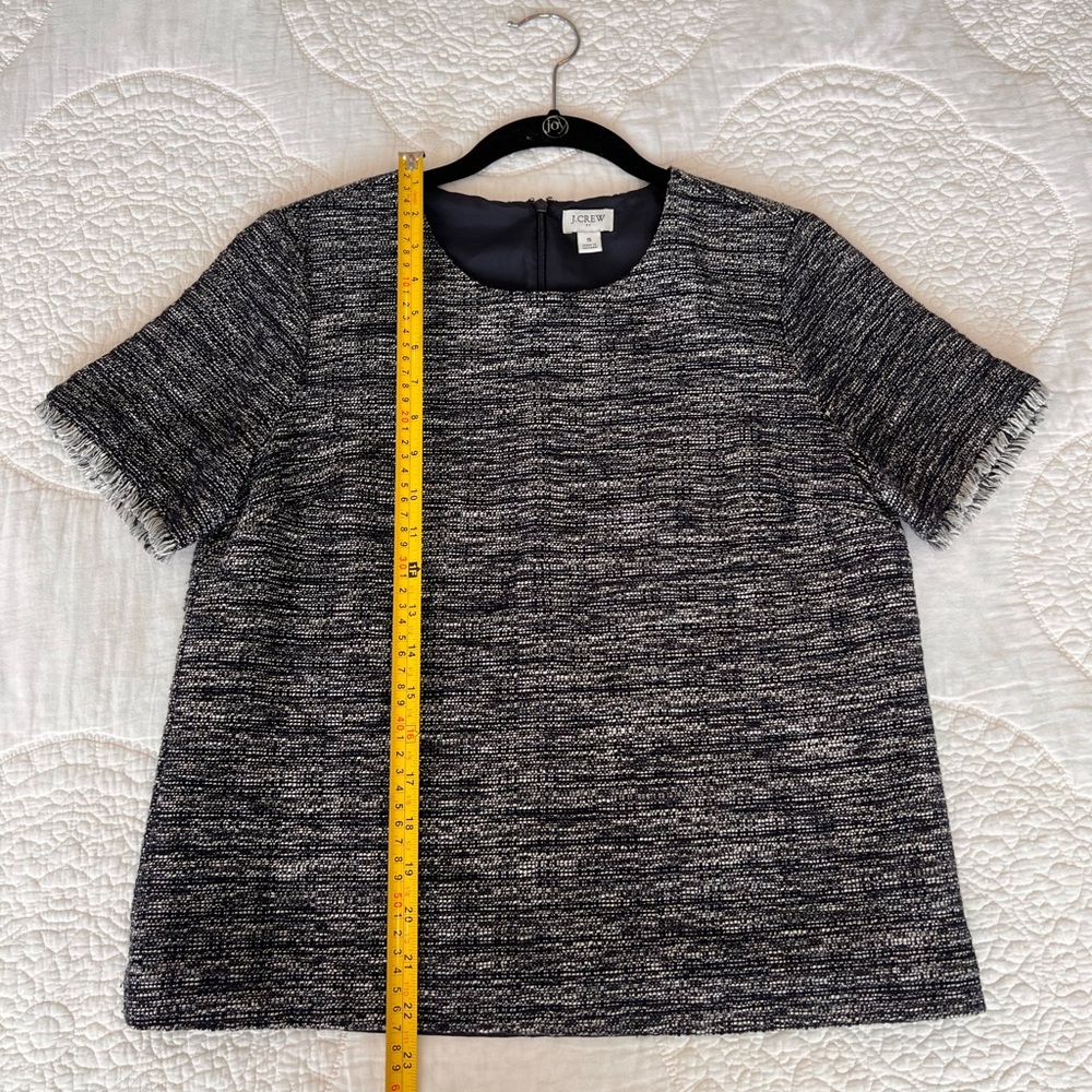 J Crew Navy Tweed Blouse